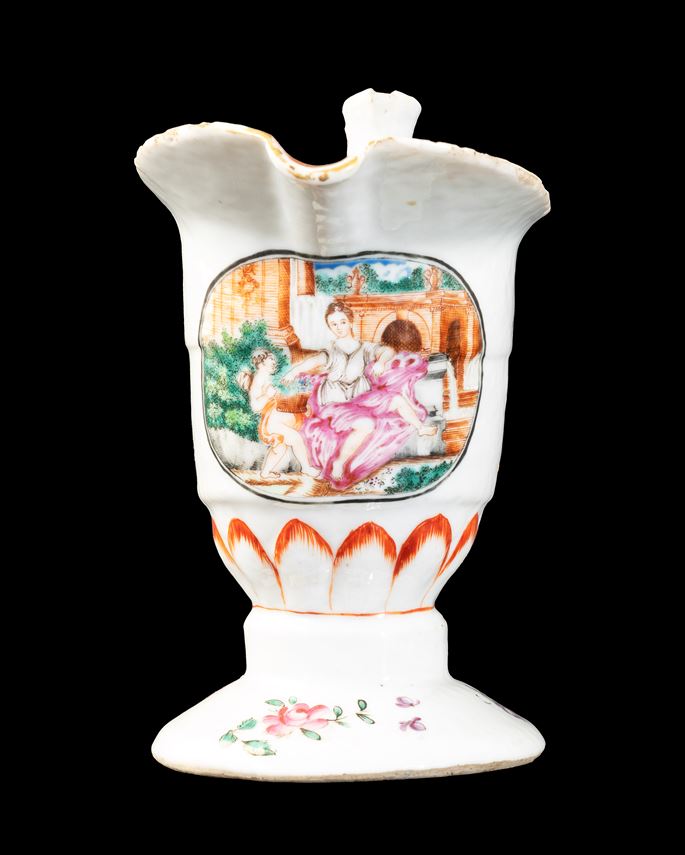 Chinese export porcelain milk jug with European Subject | MasterArt